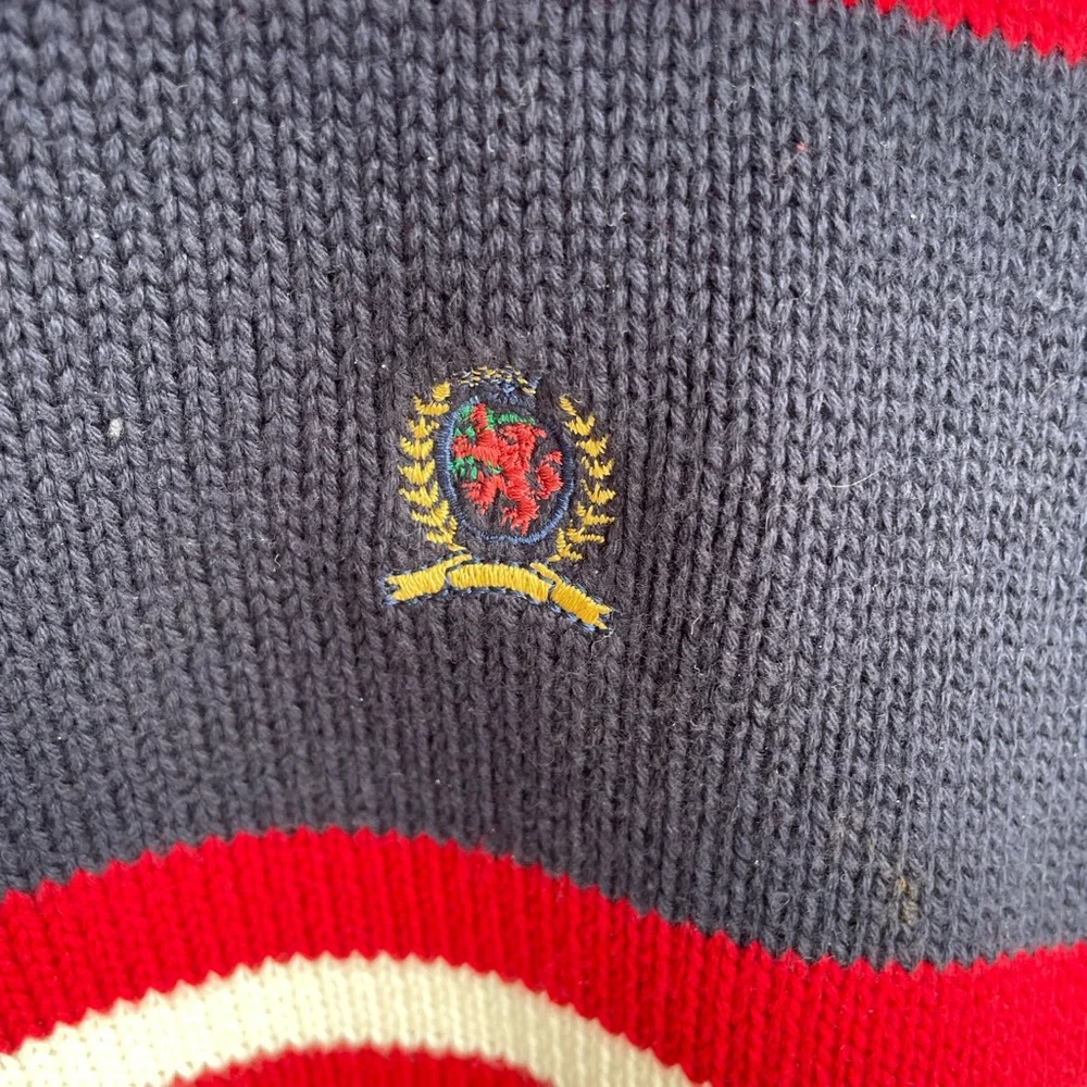 Vintage Tommy Hilfiger Heavyweight knit preppy long sleeve striped sweater Lg